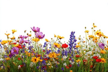 Vibrant wildflowers against white background. © Rawpixel.com