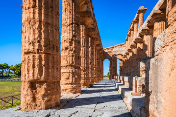 Paestum, Italy. Temple of Neptune, ancient Greek ruins in Campania