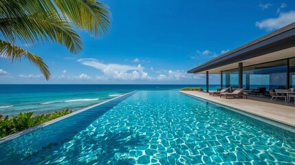 Fototapeta premium swimming pool in tropical resort