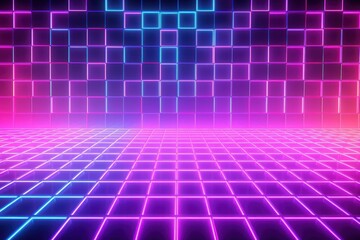 Fototapeta premium Retrowave hacker code neon backgrounds abstract.
