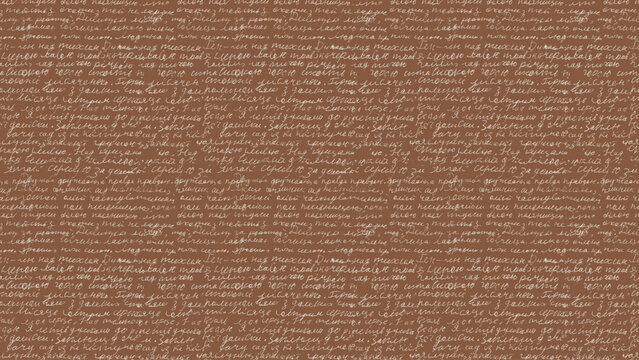 Beige Retro Handwritten Text Seamless Pattern, Ink Script Notes Texture, Written Page Illegible Calligraphy, Vector Wallpaper Illustration Abstract Background