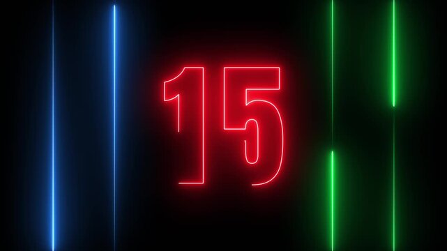 20 number neon countdown timer display