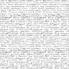Fototapeta premium Small Illegible Handwritten Text Seamless Pattern Black Ink Script Notes, Written Page Calligraphy, Vector Illustration Isolated on Transparent Background