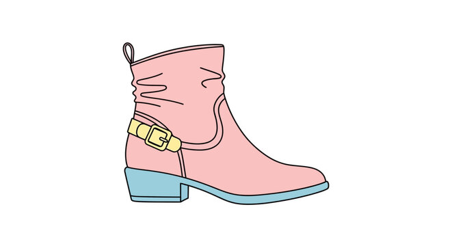 Pink High Heeled Fashion Boot.