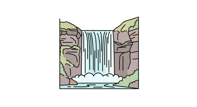 Water Flowing Down a Steep Slope.