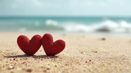 Fototapeta premium heart on the sand