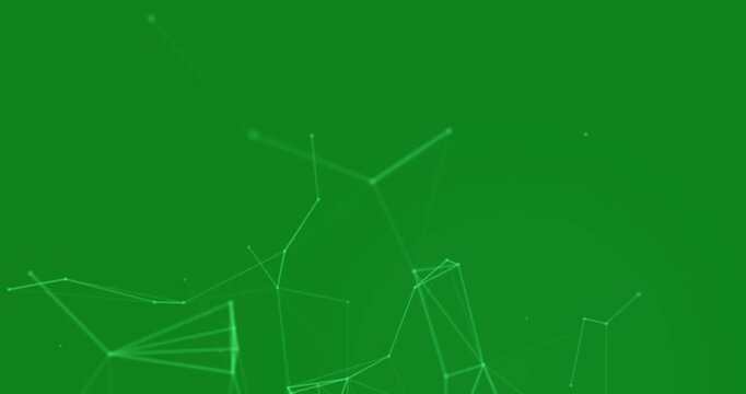 Animation of data processing over green background