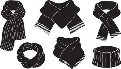 Black Solid Cozy Autumn Scarf and Shawl Silhouette Fashion Icons © AADIL