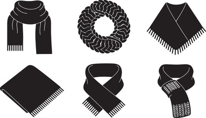 Black Solid Cozy Autumn Scarf and Shawl Silhouette Fashion Icons © AADIL