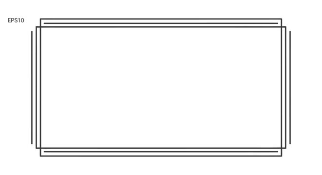 Blank rectangular frame with double border and corner accents, simple design