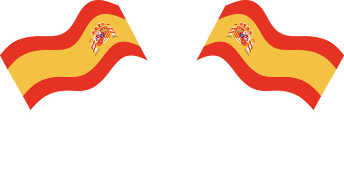 Spain Crossed Waving Flags