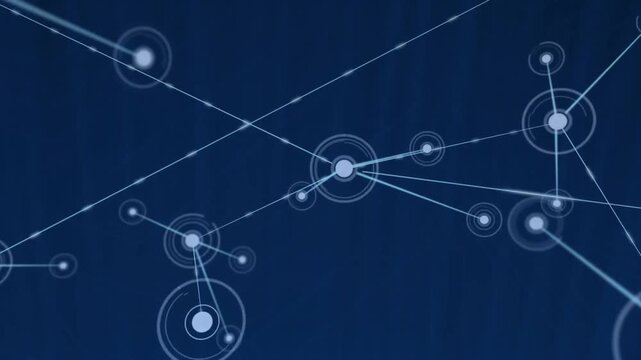 Animation of dots connected with lines over black background