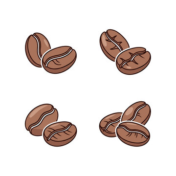 Illustration of Coffee Beans in Clusters.