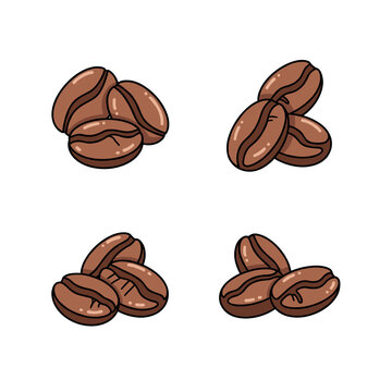 Illustration of Coffee Beans in Piles.
