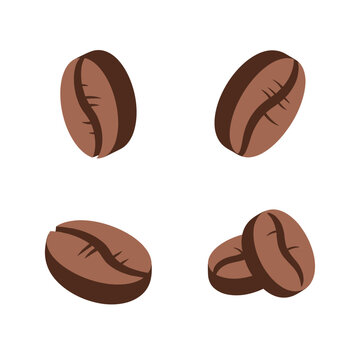 Illustration of four coffee beans on a white background 1.