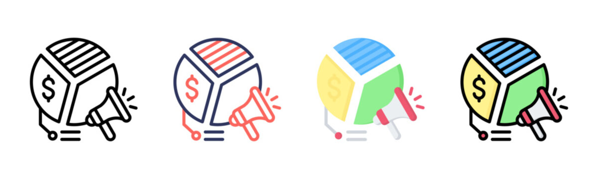 Segmentation icon set multiple style collection
