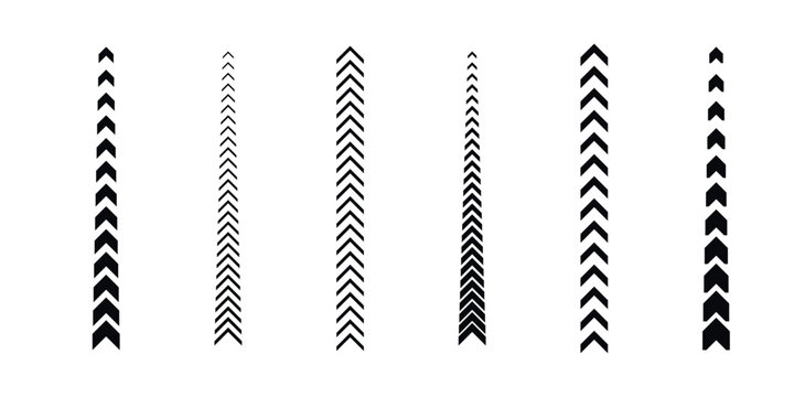 Arrow Pattern Vertical Lines in Black Vector Set