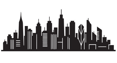 Fototapeta premium Modern City Skyline Vector Illustration