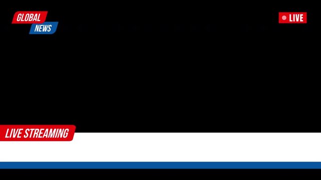 4K animation breaking news screen template on transparent background