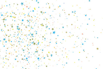 Obraz premium Bright Color stars confetti background. Splash effect banner. Vector abstract illustration with blurred drops of rain for wallpaper, wrapping paper, backdrop, poster, decorative designs.
