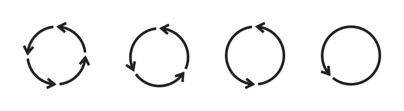 Circular Arrows Indicating Continuous Process Vector Set