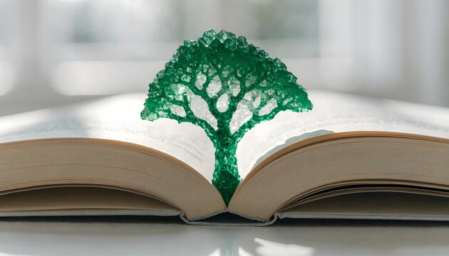 open book with tree