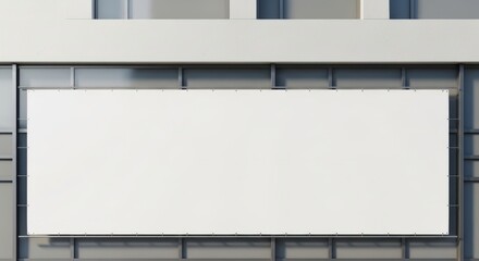 Obraz premium A large blank billboard on the side of a modern building with windows