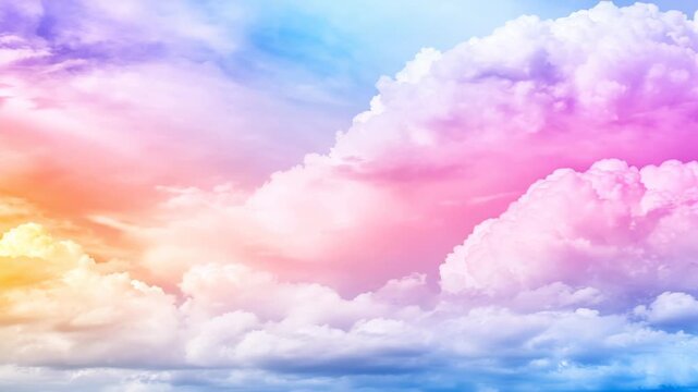 Dreamscape of Hues: A breathtaking vista of fluffy, cotton-candy clouds painted across a radiant sky, evoking a sense of wonder and tranquility.