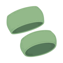Fototapeta premium Pair of Green Fabric Wristbands for Sports and Fitness