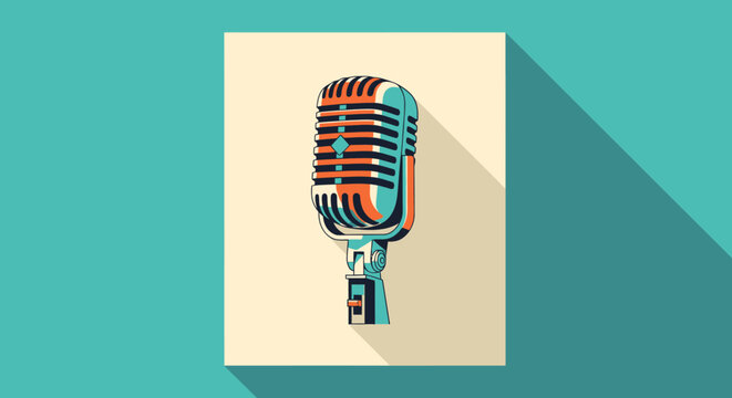 Retro microphone illustration vector design icon creative element