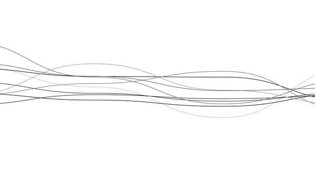 Colorful sine-wave lines background animation, minimalist abstract line wave animated