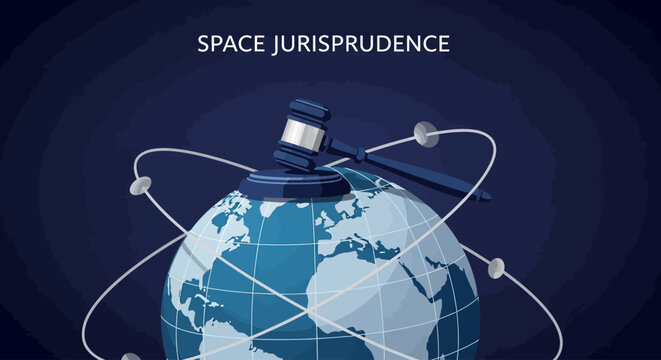 Judge gavel on global earth law.