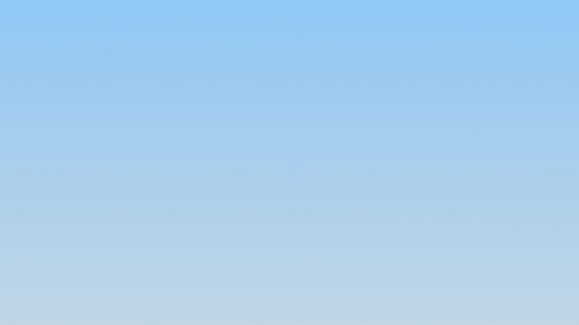 Golf ball flying in blue sky left and right motion