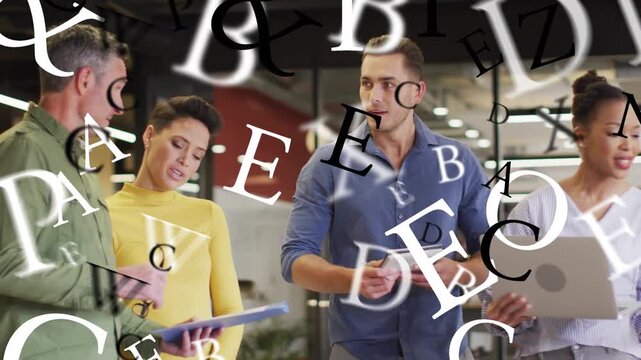 We work at a modern office