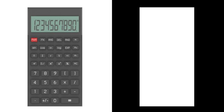 3D rendering illustration of an Electronic Scientific Calculator