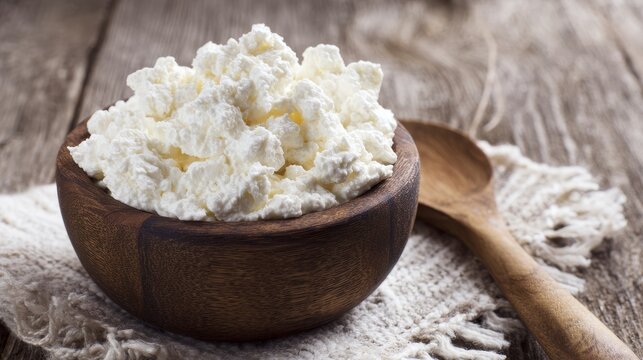 Cottage cheese curd cheese bowl dairy food fresh nutrition protein healthy ingredient meal breakfast organic natural white creamy texture diet concept