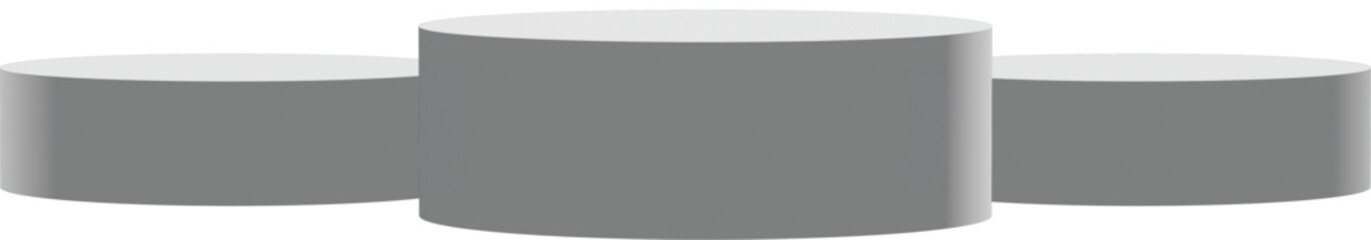 Fototapeta premium Minimal white podium display platforms on light background for product presentation