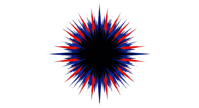 Abstract blue and red explosion burst graphic design element