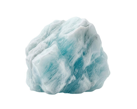 Rough crystal ice block isolated. Frozen environment element.