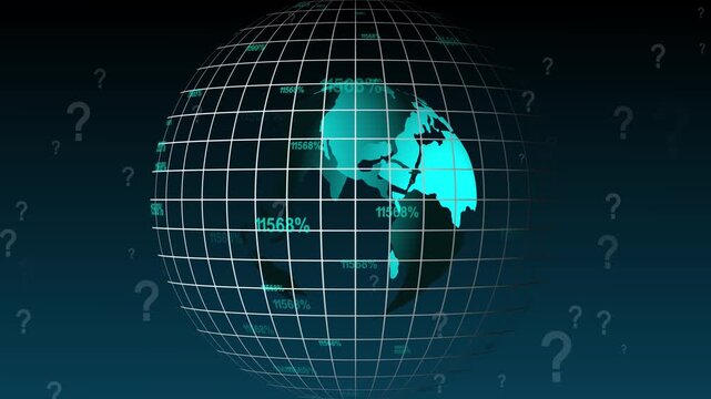 Earth globe visualizes digital data within structured grid. Earth globe represents global information systems. Earth globe enhances data analysis with modern design.