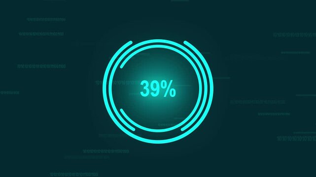 Cyan progress bar displays 23 percent with code streams. Progress bar visualizes data and analytics. Progress bar enhances visualizations with modern interface design.