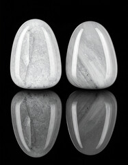 Naklejka premium Beautiful stones on a black background.
