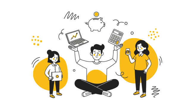 Man save cash plan work rich kids bank fund life help wife home fast