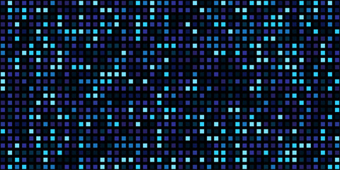 Obraz premium A grid of glowing blue and purple pixels