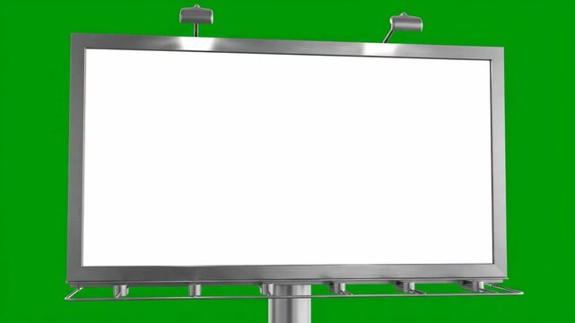 Green Screen Zoom in on Blank Billboard with White Copy Space 4K