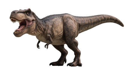 Detailed Tyrannosaurus Rex roaring, displaying sharp teeth and scaly skin © Radovan