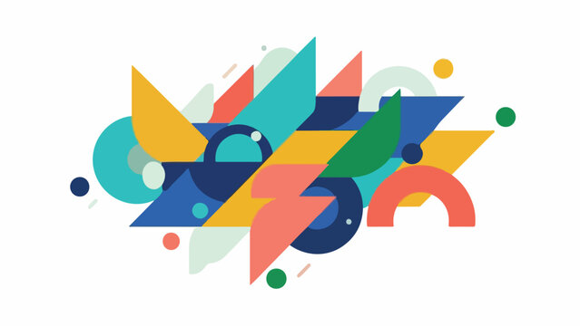 A vibrant abstract composition with overlapping geometric shapes (1)