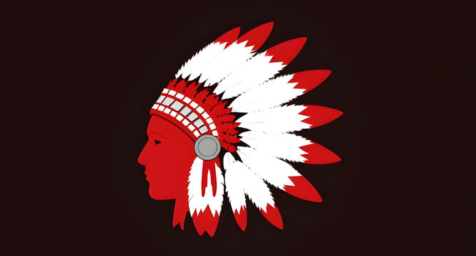 native american chief, indian chief illustration, chief headdress design, tribal chief portrait, native american illustration, indian chief icon, feather headdress design, chief logo design, tribal lo