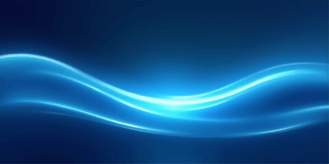 Fototapeta premium Abstract blue wave background featuring a futuristic motion design with flowing curves and light texture for an elegant energy vector 