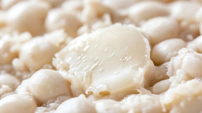 natto. Extreme close-up of fermented soybeans with glossy, stringy mucus coating. menu design, packaging mockups, designed for culinary blogs and recipe cards for restaurants.